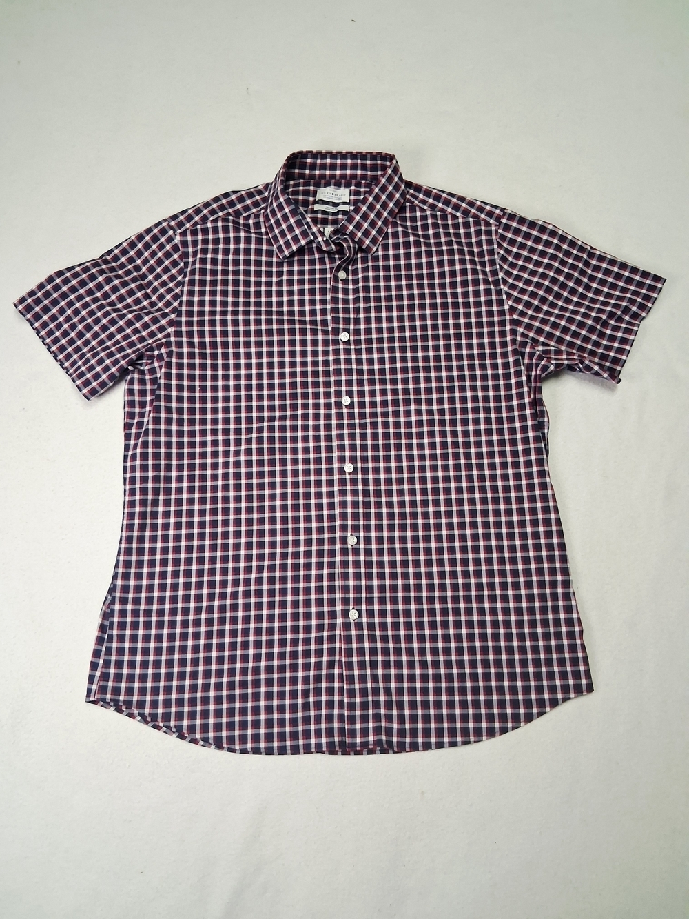 4/20$ Lucky Brand Short-Sleeve Button-Down Shirt - Navy, White & Red Check